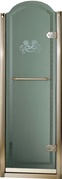 Дверь д/д 90хh181см,стекло тип"A", матовое, декор"Рог изобилия", рисунок по перим.стекла, DX петли справа, (профиль св.золото, без декора) Savoy V90 Z