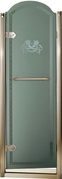 Дверь д/д 90хh181см,стекло тип"A", матовое, декор"Рог изобилия", рисунок по перим.стекла, SX петли слева, (профиль св.золото, без декора) Savoy V90 ZZ
