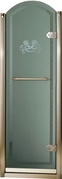 Дверь д/д 90хh181см,стекло тип"B", матовое, декор"Рог изобилия" рисунок по перим.стекла, DX петли справа, (профиль св.золото, без декора) Savoy V90 ZZ