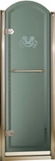 Дверь д/д 90хh181см,стекло тип"B", матовое, декор"Рог изобилия", рисунок по перим.стекла, SX петли слева, (профиль св.золото, без декора) Savoy V90 ZZ