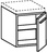 Шкафчик подвесной 300х545хh440мм (1 дверца, петли справа), цв.белый глянец, ручки и крепл.в компл., X-Large ZZ