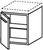 Шкафчик подвесной 300х545хh440мм (1 дверца, петли слева), цв.белый глянец, ручки и крепл.в компл., X-Large ZZ