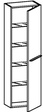 Шкаф подвесной высокий 400х240хh1320мм, (петли справа) 1 дверь, 4 стекл. полки, (цв. декор. тик), ручка, крепёж в компл., X-Large ZZ