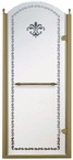 Дверь в нишу 900хh2166мм, "Правая" петли справа, (стекло матовое с прозрачным узором, 8мм, фурнит. цв.бронза), Retro XX