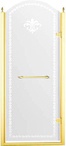 Дверь в нишу 900хh2166мм, "Правая" петли справа, (стекло прозрачное с матовым узором, 8мм, фурнит. цв.золото), Retro XX