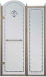 Дверь в нишу 1000хh2118мм, с неподв. сегментом, "Левая" петли (вход 550мм) слева, (стекло матовое с прозрачным узором, 8мм, фурн/бронза), Retro XX