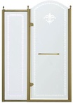 Дверь в нишу 1000хh2118мм, с неподв. сегментом, "Правая" петли (вход 550мм) справа, (стекло прозрачное с матовым узором, 8мм, фурн/бронза), Retro XX