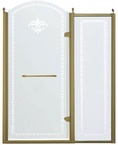 Дверь в нишу 1200хh2118мм, с неподв. сегментом, "Левая" петли (вход 600мм) слева, (стекло прозрачное с матовым узором, 8мм, фурн/бронза), Retro XX