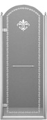Дверь в нишу 800хh2166мм, "Левая" петли слева, (стекло прозрачное с матовым узором, 8мм, фурнит. цв.хром), Retro XX