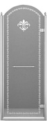 Дверь в нишу 800хh2166мм, "Правая" петли справа, (стекло прозрачное с матовым узором, 8мм, фурнит. цв.хром), Retro XX