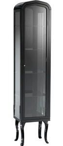 Шкаф-пенал напольный 400х300хh1800мм, стеклянная дверца петли справа, 4 полочки, (цв. Черный глянец), Dancer 2 ZZ