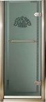 Дверь д/д 80х181см,стекло тип"С", матовое, декор"Корзина", рисунок по перим.стекла, SX петли справа, ручка, (профиль св.золото, без дек.) Savoy V80ZZ