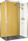 Дверь сдвижн.Soft&Silent, 1200хh2000мм, для бок.стенки, вход слева 476мм, неподв.сегм.,крепл.справа(проф.алюм.хромэффект,стекло 8мм прозрач) MK 880 ZZ