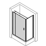 Дверь распаш с неподв. сегмент, 1200хh2000мм, вход 665мм, для бок стенки или в нишу (правая/левая),(проф. алюм.мат,стекло 6мм прозр), MK 500 ZZ