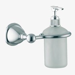 Дозатор для жидкого мыла  настенный, (стекло матовое, держатель цв. хром), Style ZZ