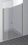 Дверь в нишу распашная с неподв. сегментом слева 160хh195см, (профиль цв.латунь LU, стекло прозрачное, ручки в компл., крепления справа), Florance ZZ