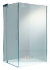 Дверь распашная 900хh1943мм, правая/левая, с неподв сегм., для боковой стенки, (профиль матовое серебро, стекло прозрачное), Huppe Refresh ZZ