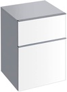 Шкаф подвесной 450хh600х477мм, 2 выдвижн. ящика, хром. ручка, цвет белый глянец (кроншт. в компл.) Icon ZZ