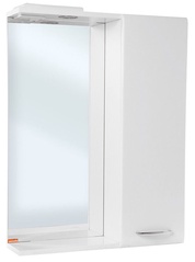 Зеркало со шкафом справа и подсветкой Лагуна 605х800х165, крепеж в комплекте,цвет белый ZZ