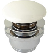 Донный клапан с белой керамической заглушкой clic-clac 1"1/4 латунь, универсальный