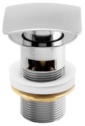 Донный клапан для сливного отверстия раковин с переливом, нажимной Clic-Clac, G 1 1/4, квадрат, (металл цв.хром), Infinity ZZ