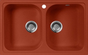 Мойка кухонная AquaGranitEx M-15 красный марс| 49x77x20