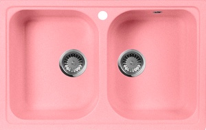 Мойка кухонная AquaGranitEx M-15 розовая| 49x77x20