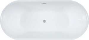 Акриловая ванна, свободностоящая "Delight" 170x78, слив-перелив, цвет белый/черный–матовый  Black matte, ZZ