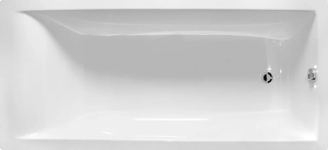 Ванна 1600x700xh435мм, без панели, ножек, слива-перелива, литой мрамор цв.белый глянец., Нейт ZZ