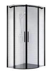 Душевое ограждение 900x900х1950мм, 2 раздвижных двери, 2 неподвижных секции, (стекло прозрачн.8мм, фурн.цв.хром), Acqua ZZ