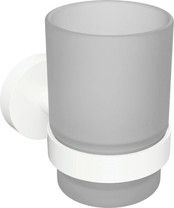 Стакан для зубных щеток, настенный, (цв.белый матовый / матовое стекло), White ZZ