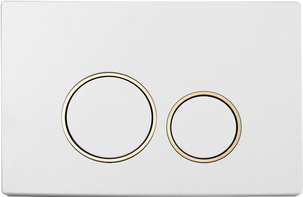 Кнопка для инсталляции, пластик, цв. белый /золото, круглые клавиши ZZ