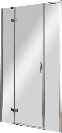 Дверь в нишу 1300 (1280-1320)х1950 мм, вход 550мм, с 2мя неподв.сегментами,"Левая" петли слева, (стекло хром. 6мм, фурн/хром), Bergamo ZZ