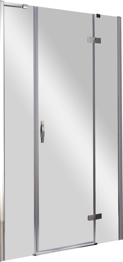 Дверь в нишу 1500 (1480-1520)х1950 мм, вход 550мм, с 2мя неподв.сегментами,"Правая" петли справа, (стекло хром. 6мм, фурн/хром), Bergamo ZZ