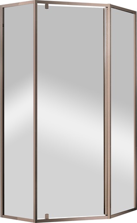 Душевой уголок 900х900хh1950мм, 5-ти угольн, правый/левый, 1 распашн.дверь с 2 неподв.сегментами,вход 480мм,(стекло прозр.6мм, фурн.цв.бронза), Eco ZZ