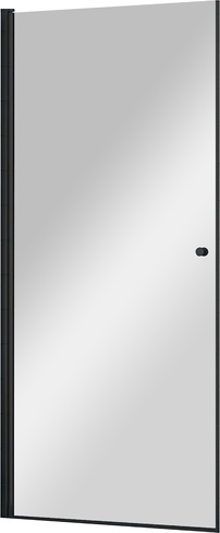 Душевая дверь 600х1900 мм, стекло-прозрачное, профиль-черный ZZ