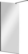 Душевая перегородка 1200хh1950мм, правая/левая, (стекло прозрачное 8мм, поперечный кронштейн 700-1050мм, фурнит. цв.черный), Liberta ZZ
