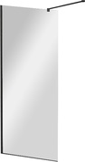 Душевая перегородка 1250хh1950мм, правая/левая, (стекло прозрачное 8мм, поперечный кронштейн 700-1050мм, фурнит. цв.черный), Liberta ZZ