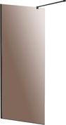 Душевая перегородка 1000хh1950мм, правая/левая, (стекло цв.бронза 8мм, поперечный кронштейн 700-1050мм, фурнит. цв.черный), Liberta ZZ