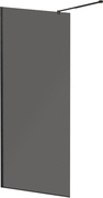 LIBERTA-L-1-76-193-GR-NERO Душевая перегородка с односторонним входом, стекло графит, профиль чёрный, 757x1928 мм | ZZ