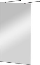 LIBERTA-L-2-105-C-NERO Душевая перегородка с возможностью двустороннего входа, стекло прозрачное, профиль чёрный, 1050x1950 мм | ZZ