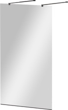 Душевая перегородка 1150хh1950мм, для 2-х стороннего входа, (стекло прозрач.8мм, поперечные кронштейны 750-1050мм, фурнит. цв.черный мат.), Liberta ZZ