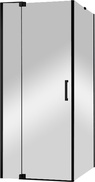 Душ уголок, дверь распашн.с неподв.сегментом 800-900 x бок.стенка 885-895xh1950мм, прямоуг, правый/левый,(стекл.прозр.8мм,фурнит.цв.черн.мат),SliderZZ