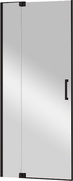 Дверь распашная с неподвижным сегмент,1000(1000-1100)хh1950мм, вход 675-775мм, в нишу, (правая/левая), (проф.черный мат, стекло 8мм прозр), Slider ZZ