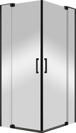 Душ уголок с распаш. дверьми (800-900)x(800-900)x1950 мм,(стекл.прозр.8мм,фурнит.цв.черный),SliderZZ