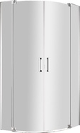 Душ уголок,1/4 круга с распашн. дверьми (900-1000)x(900-1000)x1950 мм , (стекло прозр.8мм,фурнит.цв. черный), Slider ZZ