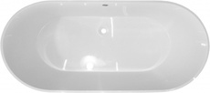 Ванна отдельностоящая из лит.мрамора "Майами silk", 1685х790мм, БЕЗ слива/перелива, цв.белый матовый, ZZ