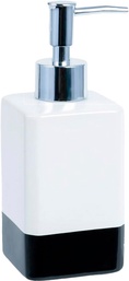 Дозатор жидкого мыла Fixsen Text FX-230-1, настольный, керамика/пластик, цв. белый/черный, ZZ