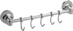 Планка с пятью крючками прямая с универсальным крепежом ( самоклейка  или дюбель-шуруп) ZZ