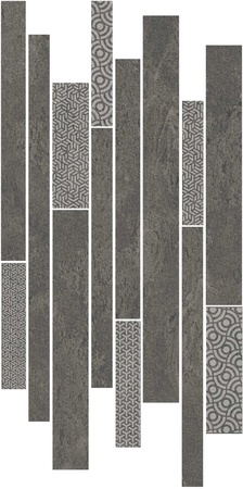 Декор Ламелла серый темный мозаичный |50,2x25